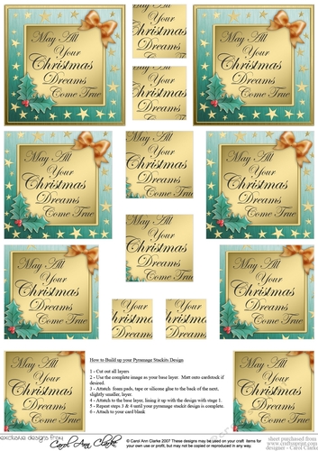 Elegant Christmas Greeting Pyramage sheet