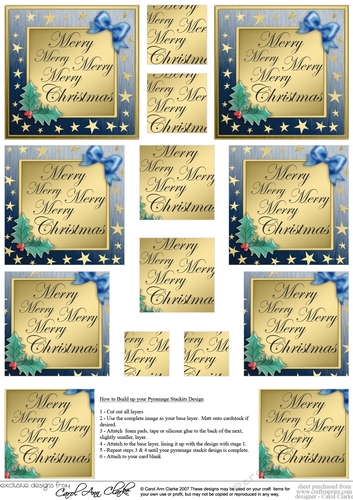 Elegant Christmas Greeting Pyramage sheet
