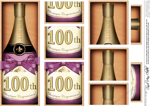 DL 100th Birthday Champagne in a Box with top & bottom stacker