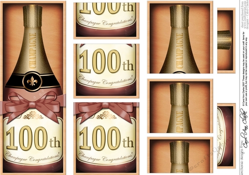 DL 100th Birthday Champagne in a Box with top & bottom stacker