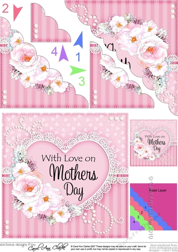 Mothers Day Flowers, Lace & Pearls Scalloped Corner Stacker