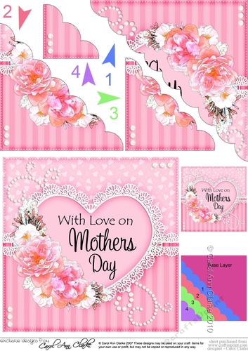 Mothers Day Flowers, Lace & Pearls Scalloped Corner Stacker