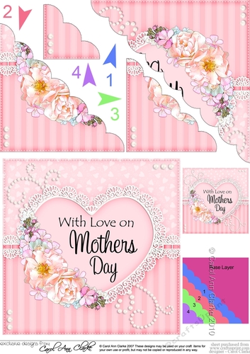 Mothers Day Flowers, Lace & Pearls Scalloped Corner Stacker