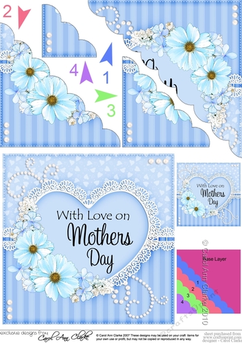 Mothers Day Flowers, Lace & Pearls Scalloped Corner Stacker