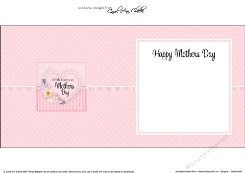 Mothers Day Flowers, Lace & Pearls square landscape insert