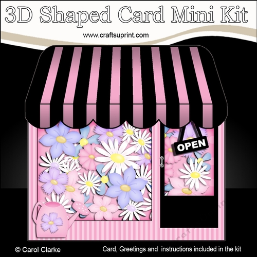 3D Shaped Card Kit - Little Flower Shop 