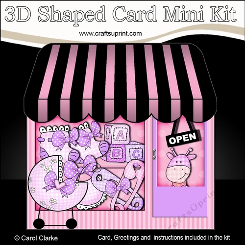 3D Shaped Card Kit - Little New Baby Girl Shop 