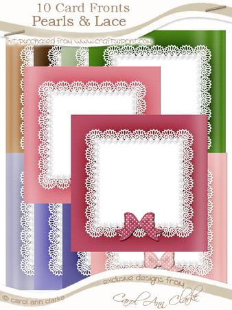 Square Pearls and Lace Card Fronts Kit
