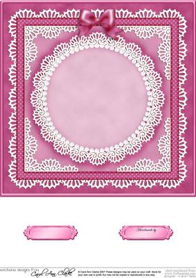 8 x 8 Pearls, Lace and Ribbon Plain Card Base
