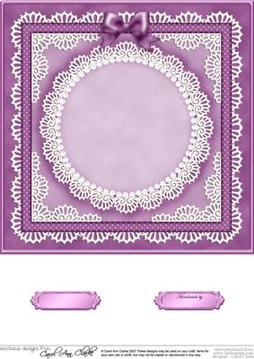 8 x 8 Pearls, Lace and Ribbon Plain Card Base