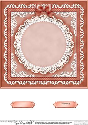 8 x 8 Pearls, Lace and Ribbon Plain Card Base