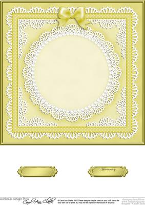 8 x 8 Pearls, Lace and Ribbon Plain Card Base
