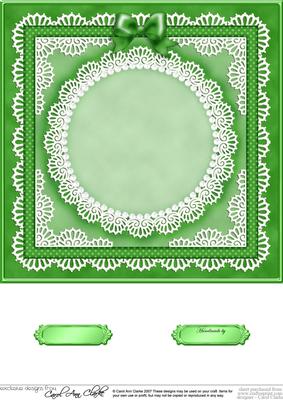 8 x 8 Pearls, Lace and Ribbon Plain Card Base