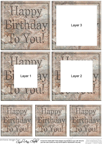 Happy Birthday Set in Stone Tunnel Topper