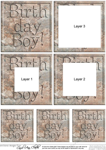 Birthday Boy Set in Stone Tunnel Topper