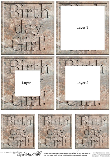 Birthday Girl Set in Stone Tunnel Topper