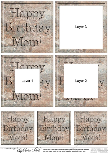 Happy Birthday Mom Set in Stone Tunnel Topper