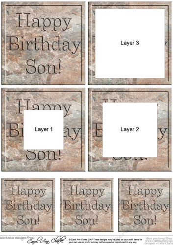 Happy Birthday Son Set in Stone Tunnel Topper