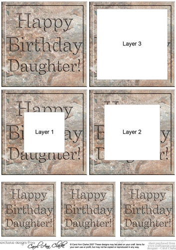 Happy Birthday Daughter Set in Stone Tunnel Topper