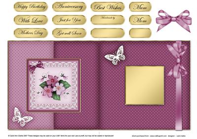 Pretty Violas Fold Back Card