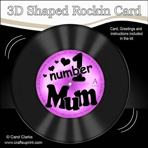 3D Shaped Rocking Card Kit - On the Record - Number 1 MUM