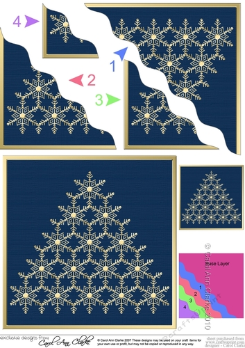 Elegant Metallic Christmas Snowflake Tree - Wavy Corner side stacker Topper