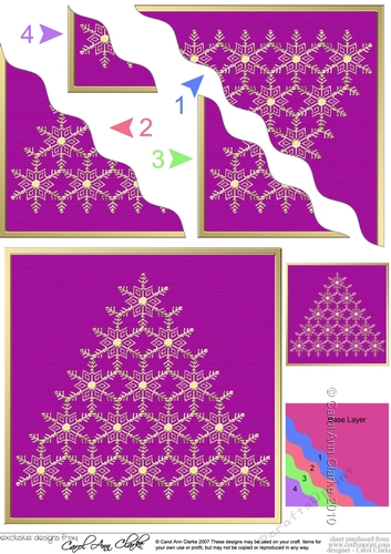 Elegant Metallic Christmas Snowflake Tree - Wavy Corner side stacker Topper