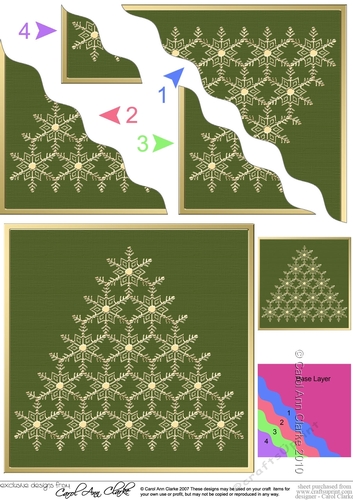 Elegant Metallic Christmas Snowflake Tree - Wavy Corner side stacker Topper