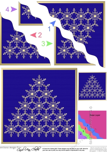 Elegant Metallic Christmas Snowflake Tree - Wavy Corner side stacker Topper