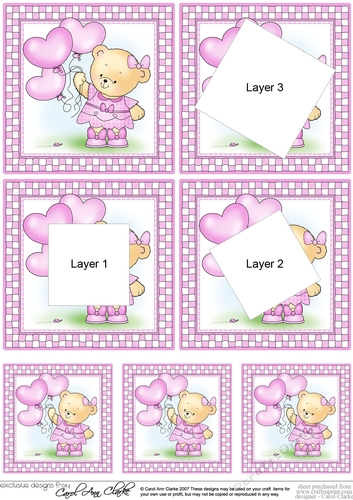 Hunney Bear Rosie has Pretty Balloons - Twisted Tunnel Topper