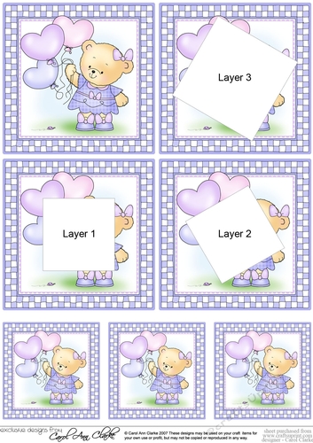 Hunney Bear Rosie has Pretty Balloons - Twisted Tunnel Topper