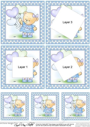 Hunney Bear Rosie has Pretty Balloons - Twisted Tunnel Topper