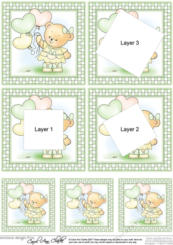 Hunney Bear Rosie has Pretty Balloons - Twisted Tunnel Topper