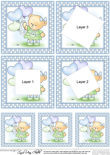 Hunney Bear Rosie has Pretty Balloons - Twisted Tunnel Topper