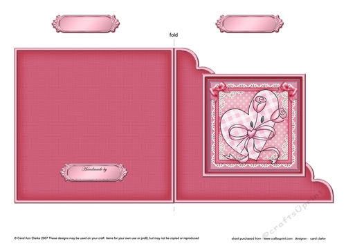 Adorable Hearts Lovin Heart  - Cut and Fold Corner Card  
