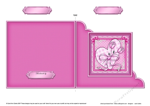 Adorable Hearts Lovin Heart  - Cut and Fold Corner Card  