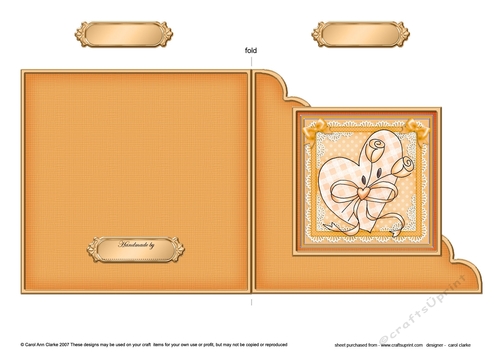 Adorable Hearts Lovin Heart  - Cut and Fold Corner Card  