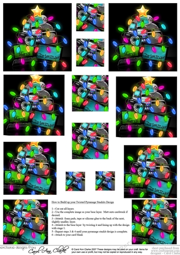 Fun Christmas Gadgets & Gizmos Twisted Pyramage sheet