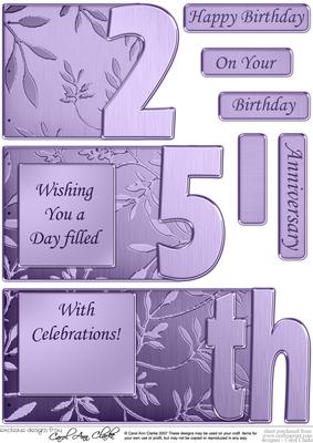 25th Elegant Metallic Book Sheet