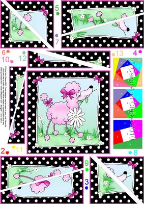 Cute Poodle Quick Card with Twisted Spiral Side Stacker