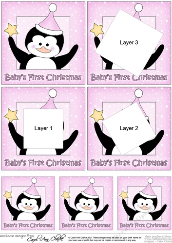 Cute Christmas Penguin - Babys 1st Christmas - Twisted Tunnel Topper