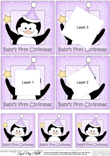 Cute Christmas Penguin - Babys 1st Christmas - Twisted Tunnel Topper