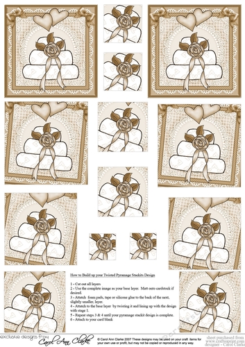 Adorable Hearts - Wedding Cake - Twisted Pyramage sheet
