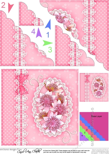 A Touch of Elegance Flowers Pearls and Lace Scalloped Corner Stacker