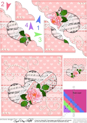 A Touch of Elegance Flowers Pearls and Lace Scalloped Corner Stacker
