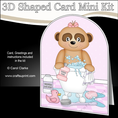 3D Shaped Card Kit - Bathtub Buddies - Cute Little Meerkat
