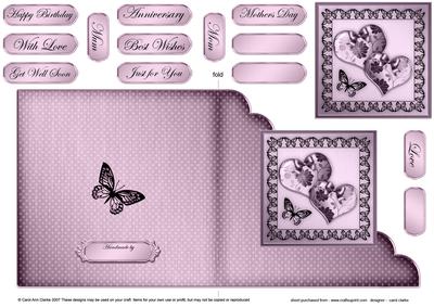 Elegant Romance Cut and Fold Corner Card