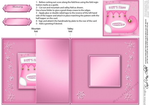 Babys First Christmas Stocking - No-Hole Fold Back Card