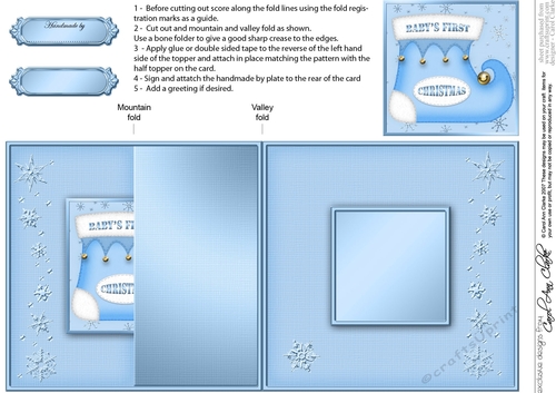 Babys First Christmas Stocking - No-Hole Fold Back Card