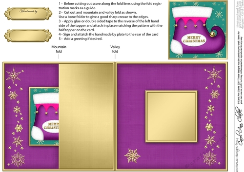Christmas Stocking - No-Hole Fold Back Card
